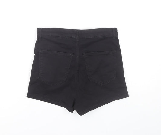 Topshop Women's Black Slim Denim Shorts Size 12