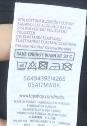 Topshop Women's Black Slim Denim Shorts Size 12