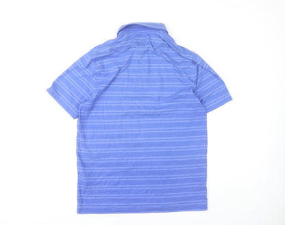 Under Armour Men's Blue Striped Polo Shirt M