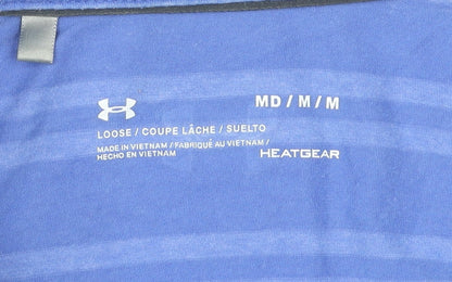 Under Armour Men's Blue Striped Polo Shirt M