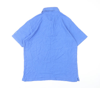 Cotton Traders Blue Men's Polo Shirt Medium