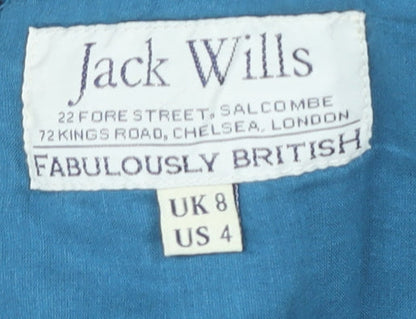 Jack Wills Blue Strapless Cotton Dress Women UK 8