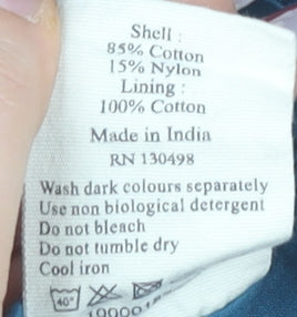 Jack Wills Blue Strapless Cotton Dress Women UK 8