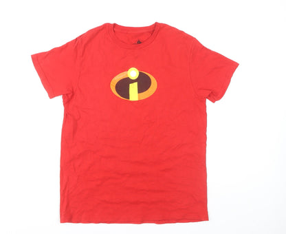 Womens UK Size L Disney Red Basic T-Shirt