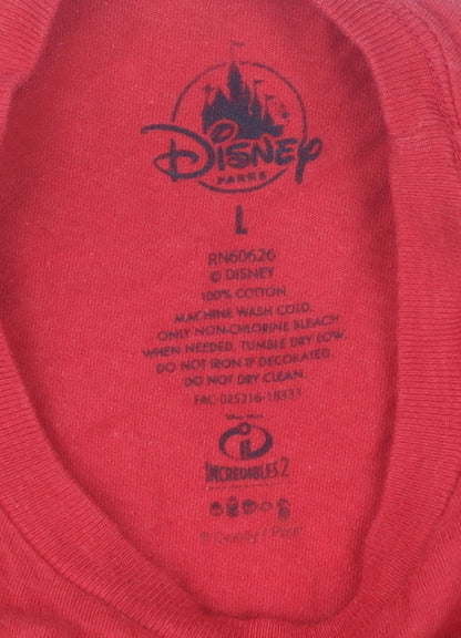 Womens UK Size L Disney Red Basic T-Shirt