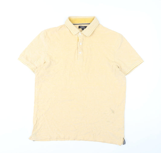 Galeries Lafayette Men's Yellow L Polo Shirt