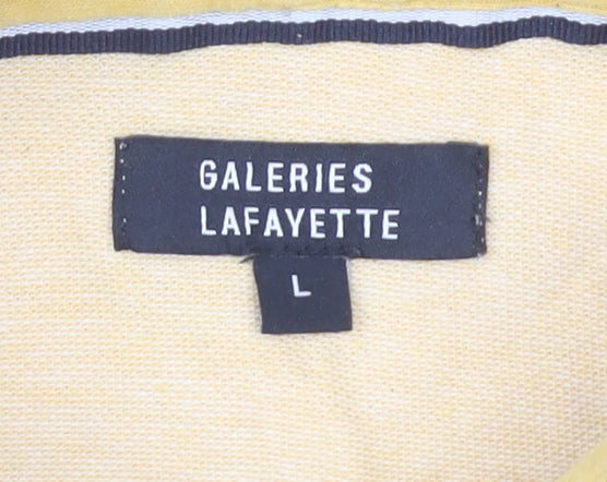 Galeries Lafayette Men's Yellow L Polo Shirt