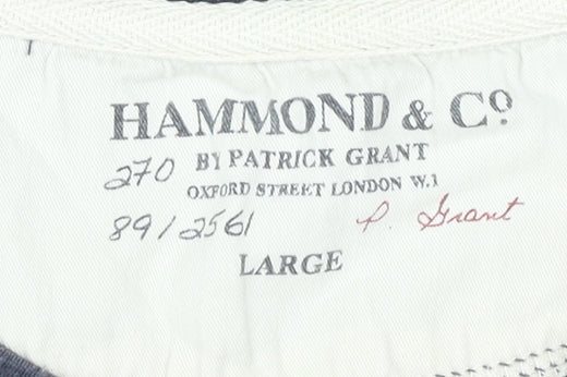 Hammond & Co. Men's Blue Striped T-Shirt, Size L