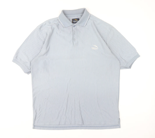 Donnay Men's Blue XL Striped Golf Polo Shirt