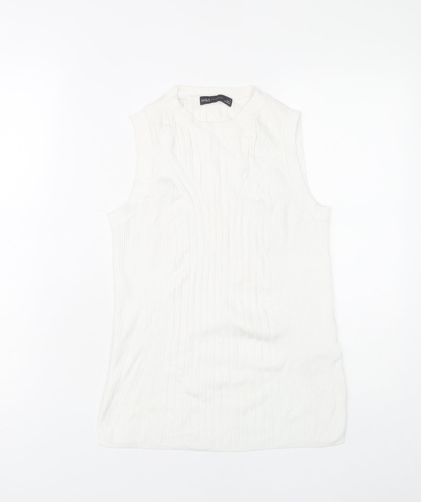 Womens UK Size M Marks and Spencer White Basic Tank