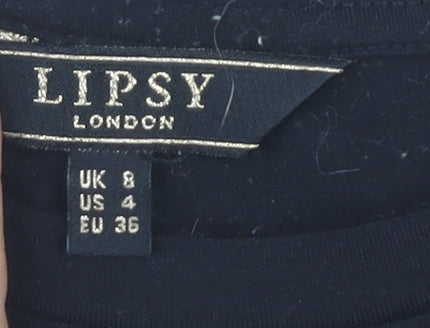 Womens UK Size 8 Lipsy Black  T-Shirt