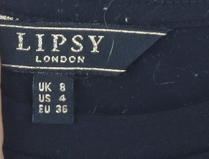 Womens UK Size 8 Lipsy Black  T-Shirt