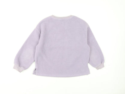 Next Girls Purple Fleece Pullover Sweatshirt, Size 8 Years