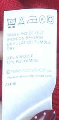 Womens UK Size 16 Marks and Spencer Red Pullover Jumper