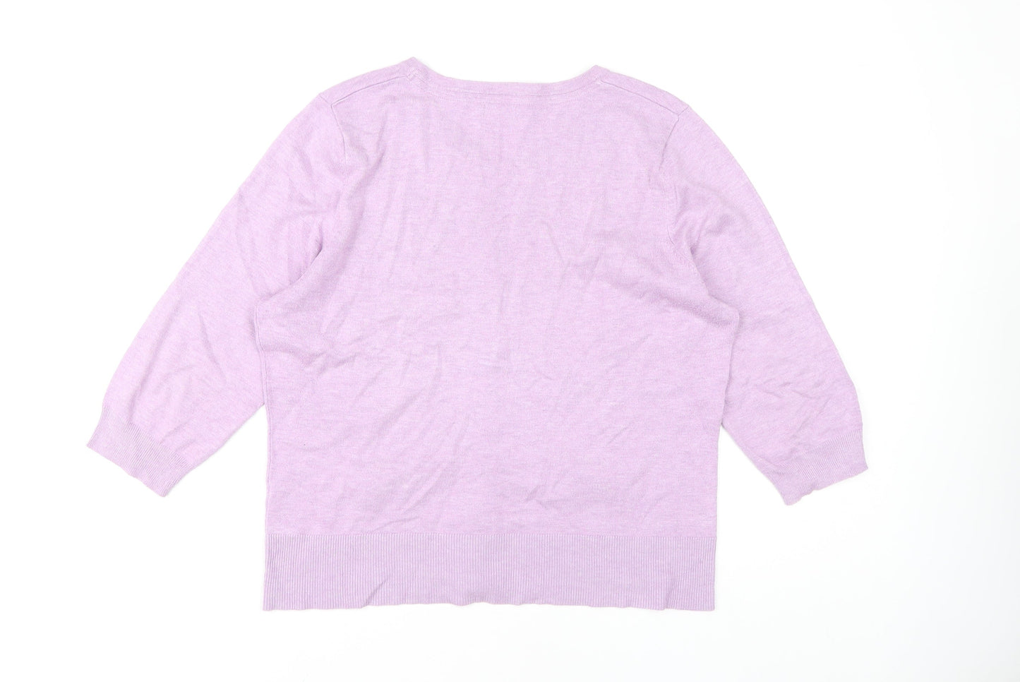 Womens UK Size 16 M&Co Purple Cardigan Jumper
