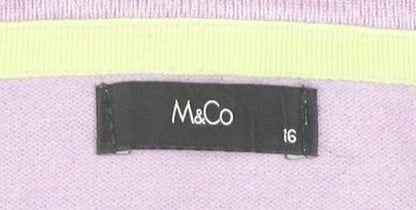 Womens UK Size 16 M&Co Purple Cardigan Jumper