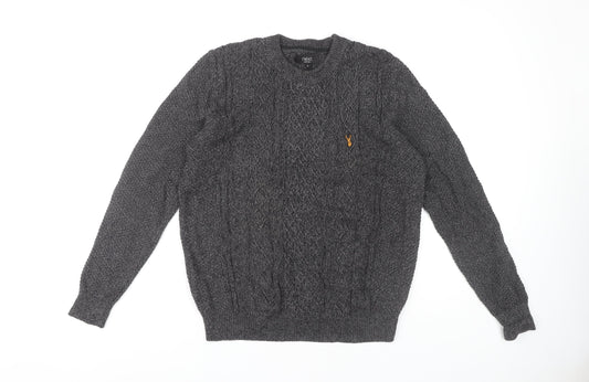 Next Men's Grey Cable-Knit Pullover Jumper M