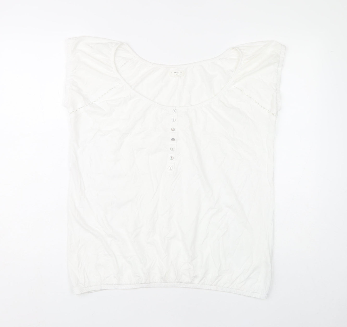 New Look White Sleeveless T-Shirt Women Size 16