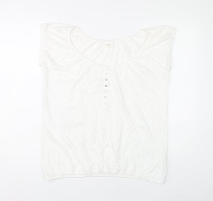 New Look White Sleeveless T-Shirt Women Size 16