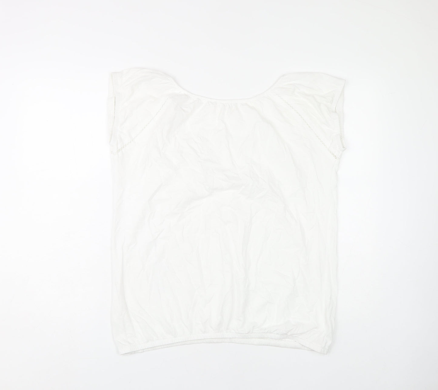 New Look White Sleeveless T-Shirt Women Size 16