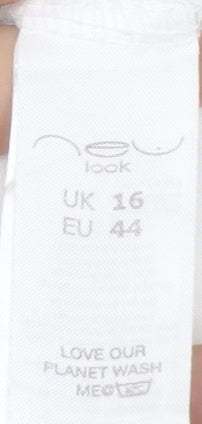 New Look White Sleeveless T-Shirt Women Size 16