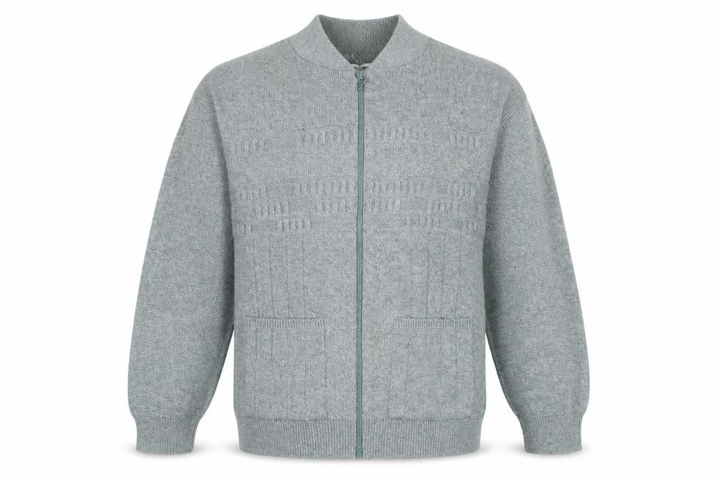 Mens UK Size XL Greenwoods Grey Full Zip Jumper