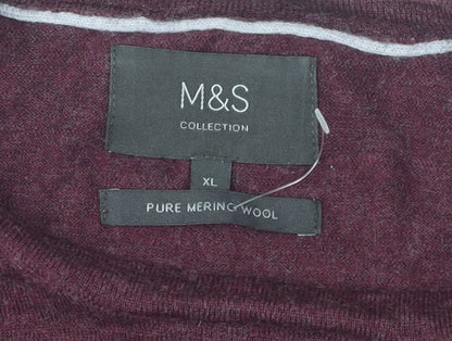 Marks and Spencer Men’s XL Red Wool Pullover Jumper