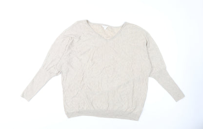 Monsoon Women's Beige V-Neck Pullover Jumper L