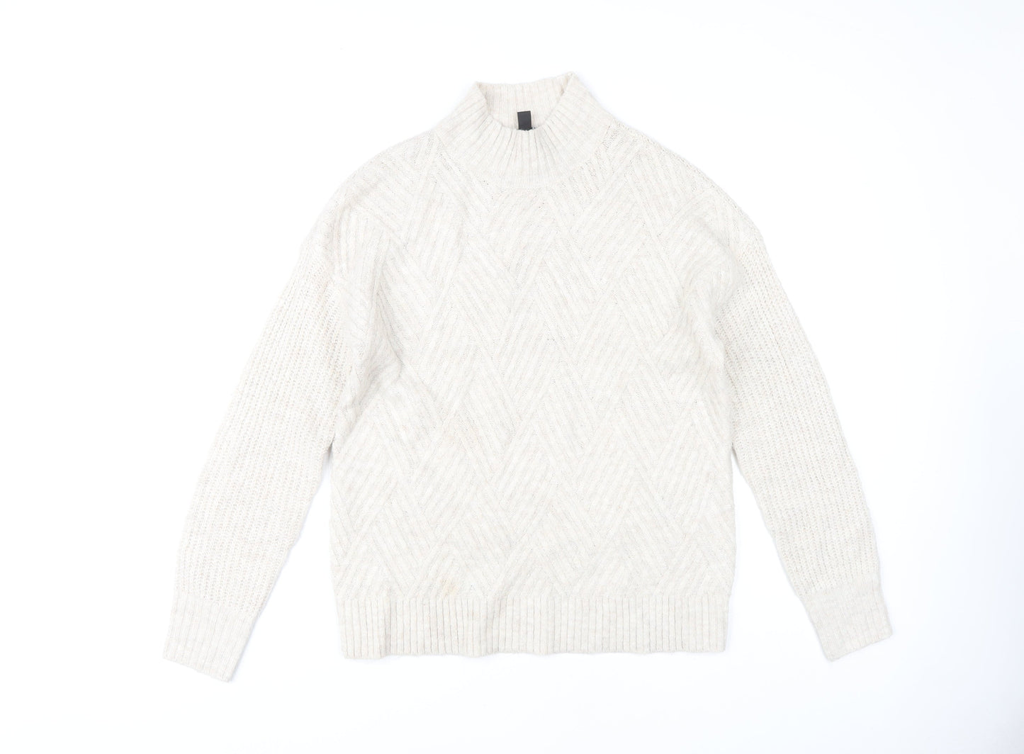 Womens UK Size 10 M&Co Ivory Pullover Jumper