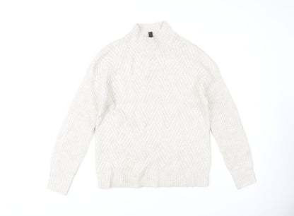 Womens UK Size 10 M&Co Ivory Pullover Jumper