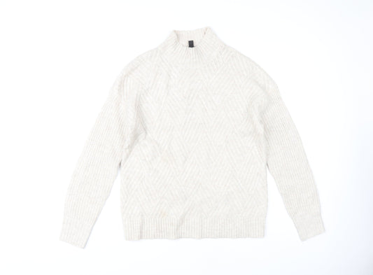 Womens UK Size 10 M&Co Ivory Pullover Jumper