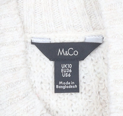 Womens UK Size 10 M&Co Ivory Pullover Jumper