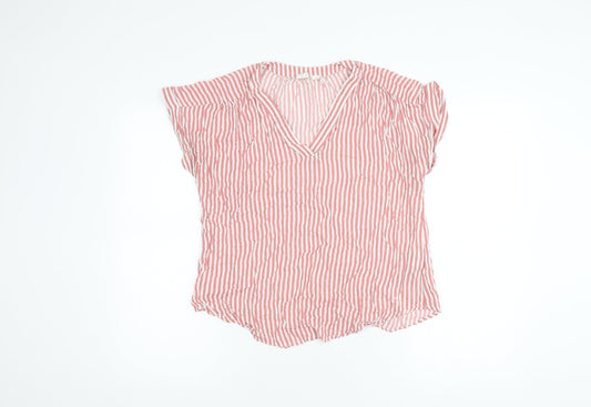 GAP Women's Red Striped Tunic Blouse, M, Spring/Summer