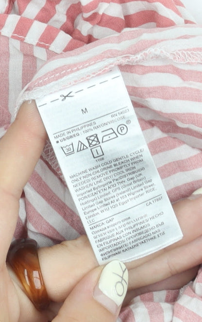 GAP Women's Red Striped Tunic Blouse, M, Spring/Summer