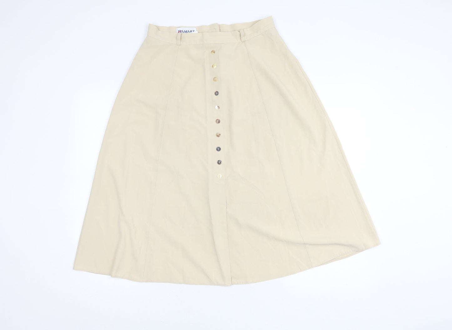 Damart Women's Beige A-Line Midi Skirt Size 14