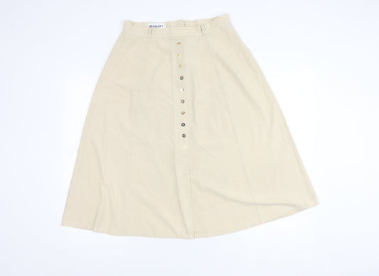 Damart Women's Beige A-Line Midi Skirt Size 14