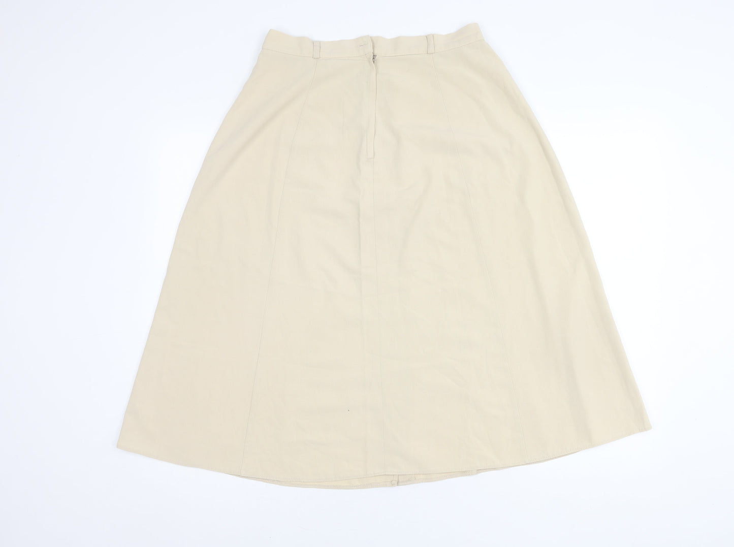 Damart Women's Beige A-Line Midi Skirt Size 14