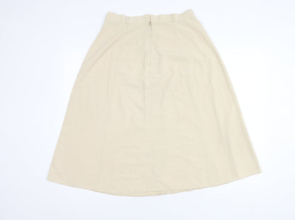 Damart Women's Beige A-Line Midi Skirt Size 14