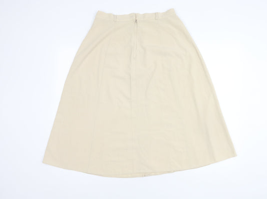 Damart Women's Beige A-Line Midi Skirt Size 14