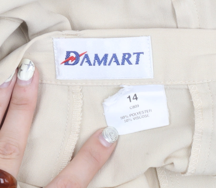 Damart Women's Beige A-Line Midi Skirt Size 14