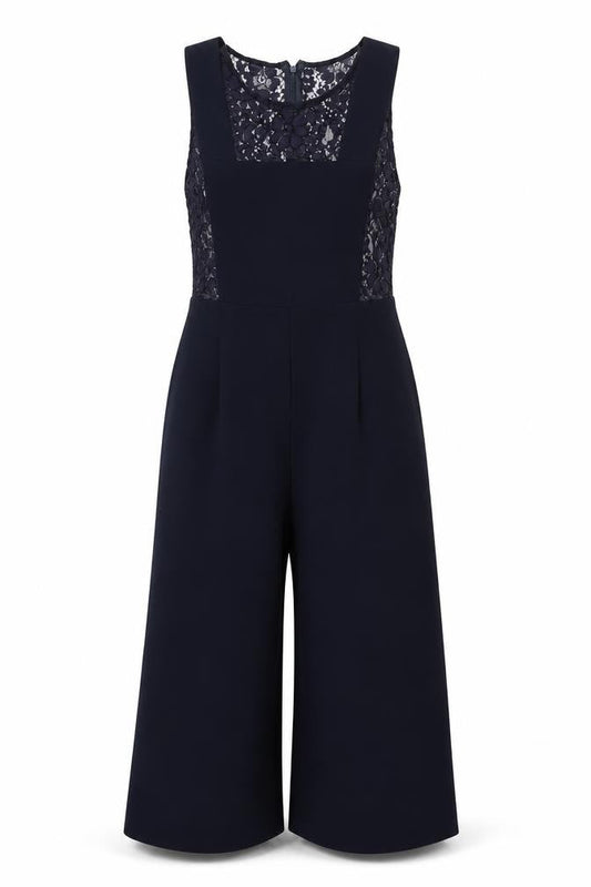 Jaspal Women's Blue Lace Jumpsuit M Formal Evening