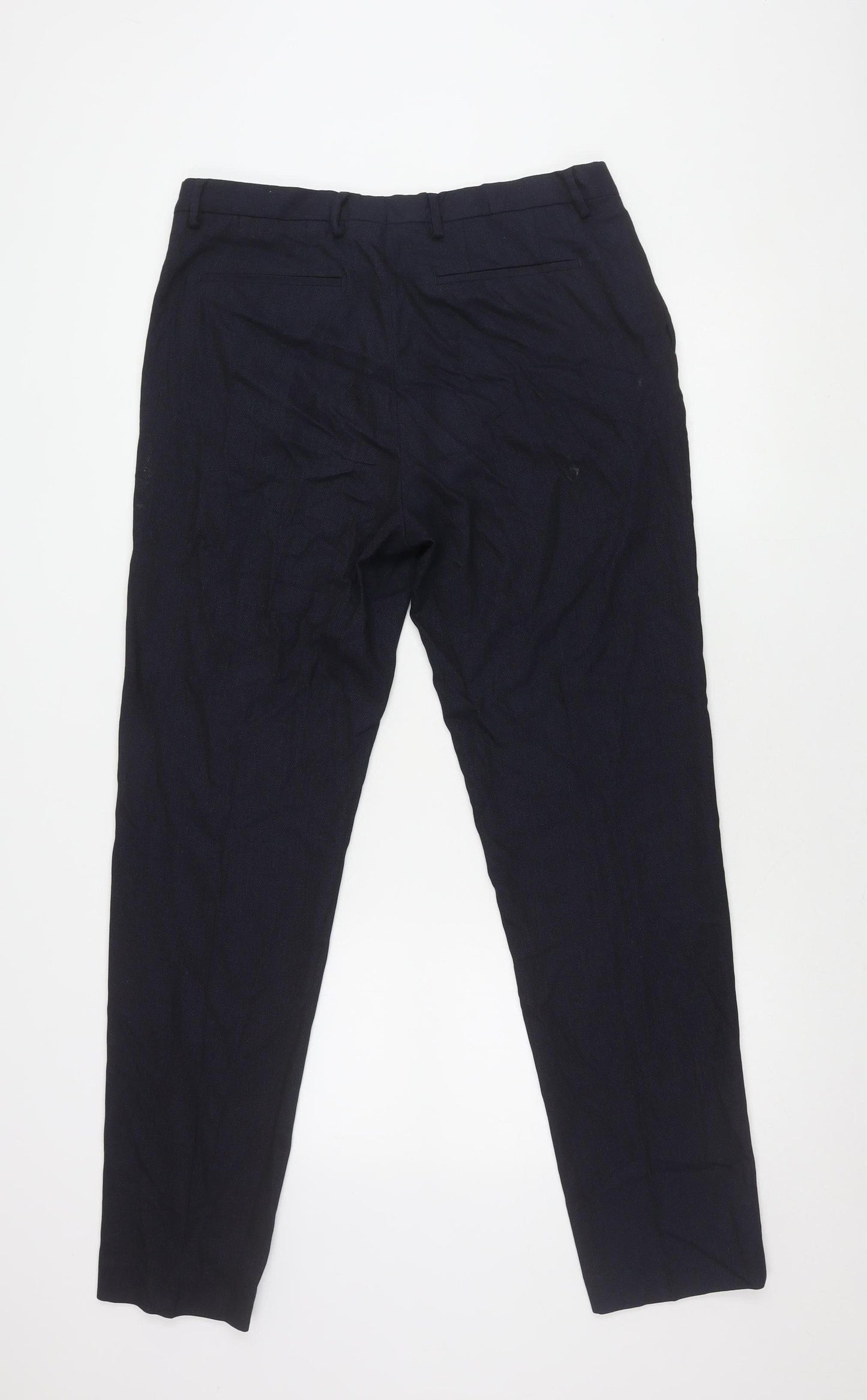 Zara Men's Blue Trousers Size L, Polyester Blend