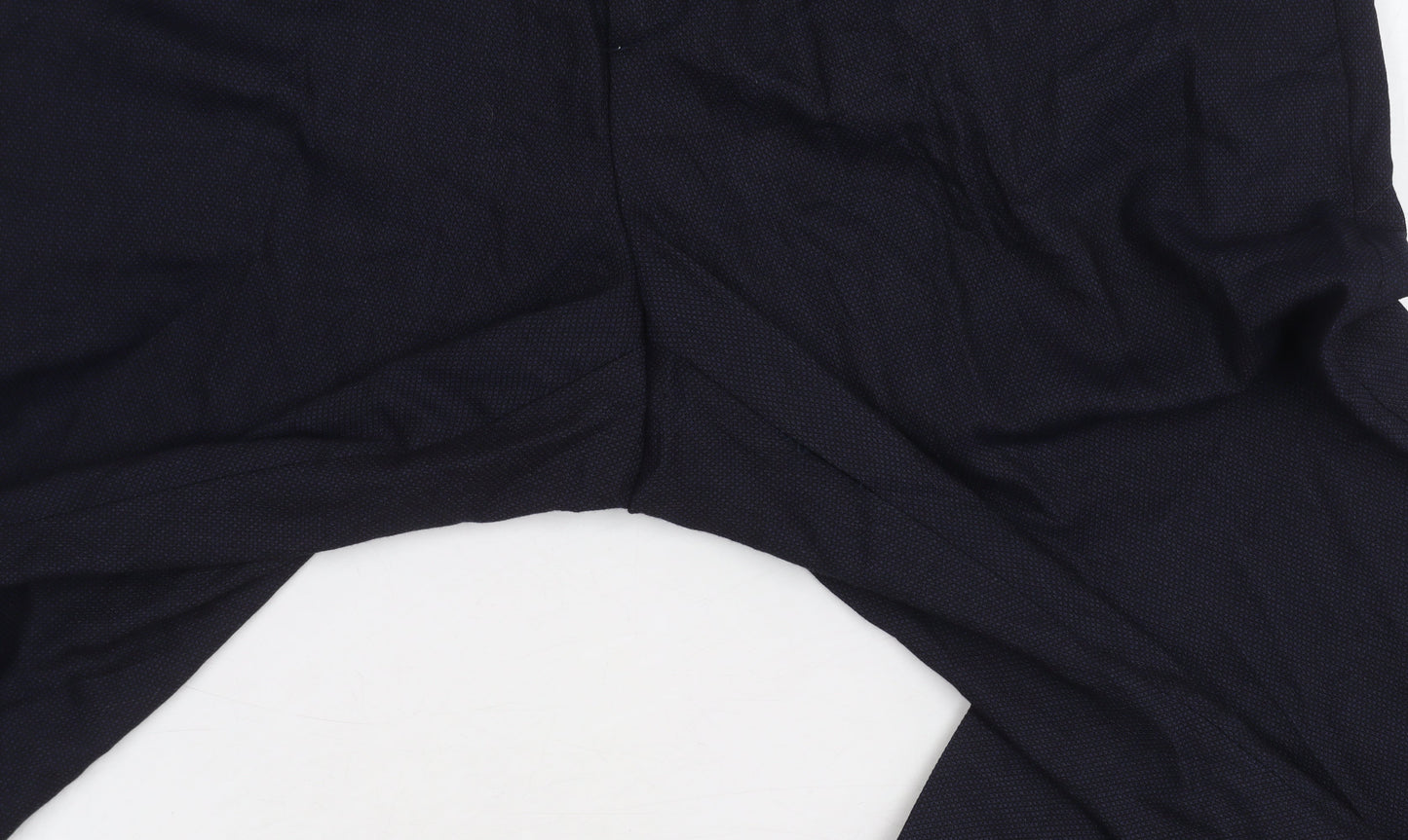 Zara Men's Blue Trousers Size L, Polyester Blend