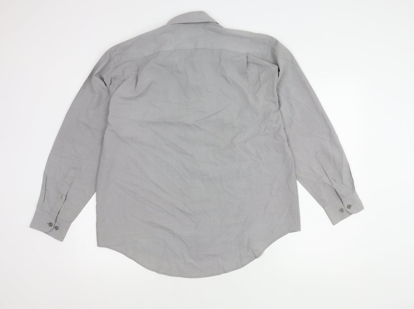 J. Cavelli Men's Grey Long Sleeve Button-Up Shirt M