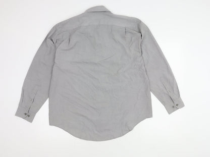 J. Cavelli Men's Grey Long Sleeve Button-Up Shirt M