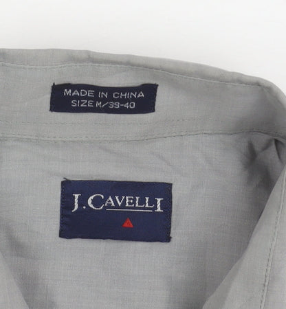 J. Cavelli Men's Grey Long Sleeve Button-Up Shirt M