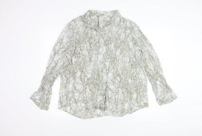 Womens UK Size 14 Zara Multicoloured Basic Button-Up
