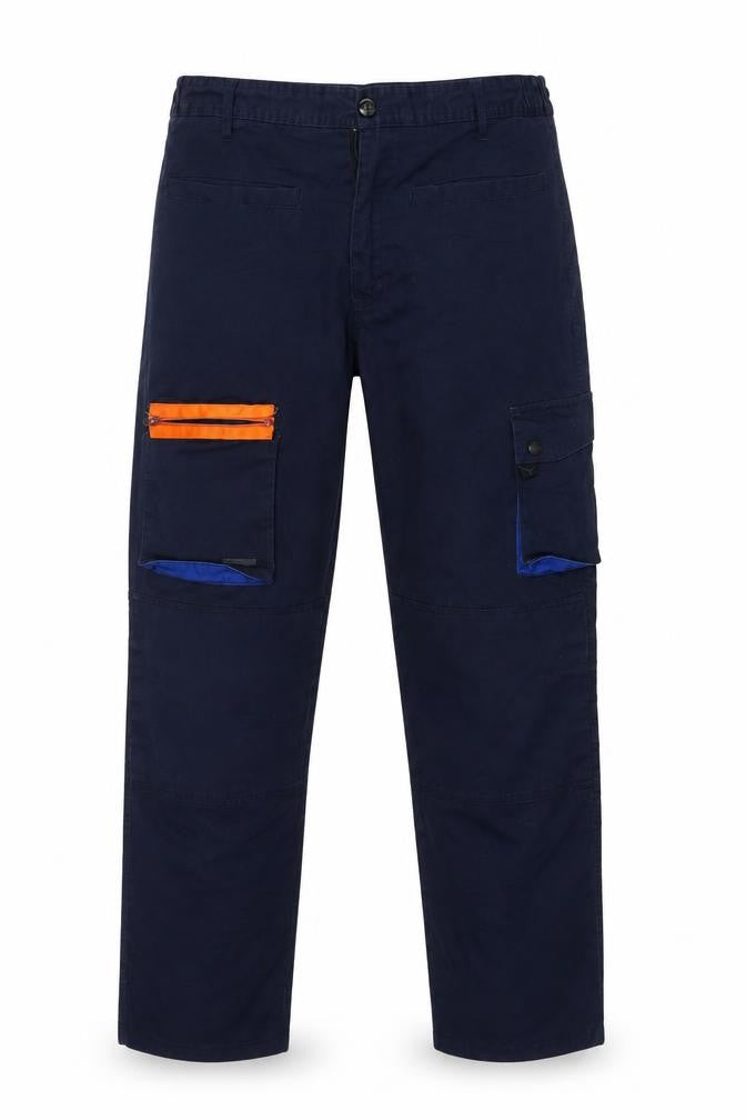Front view of Delta Plus Cargo Trousers L Blue unisex adults workwear