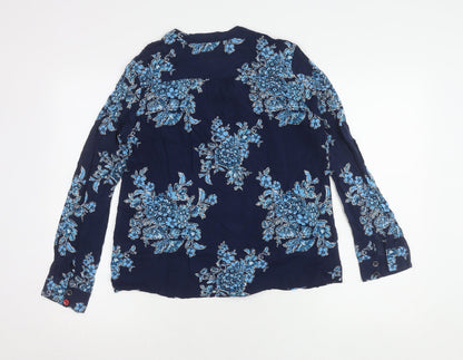 Womens UK Size 10 Joules Blue Basic Button-Up