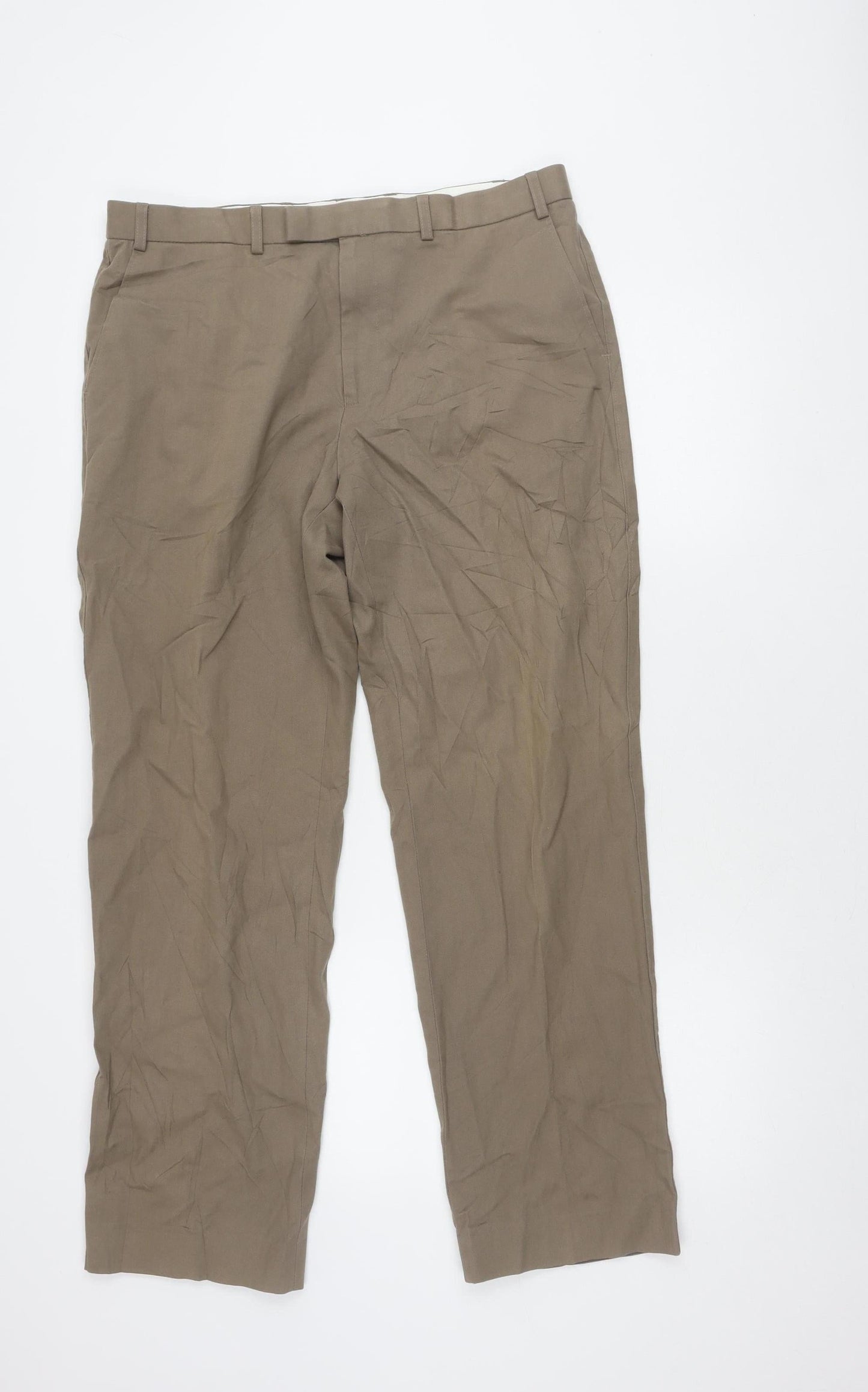 Marks and Spencer Men's Brown Trousers, L, Comfortable